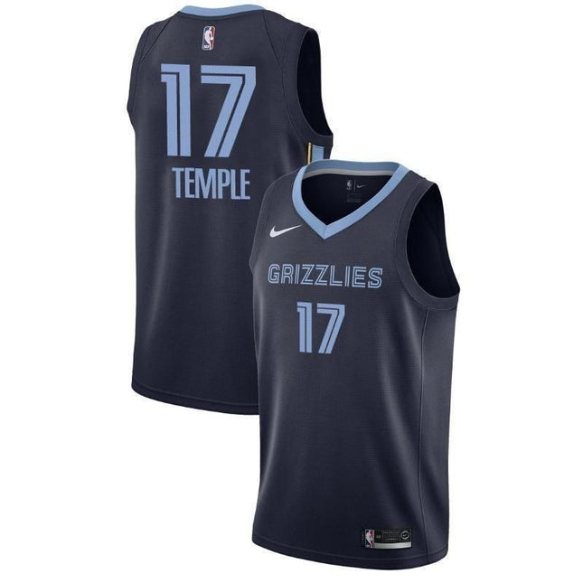 Memphis Grizzlies #17 Garrett Temple Icon Navy Swingman Jersey