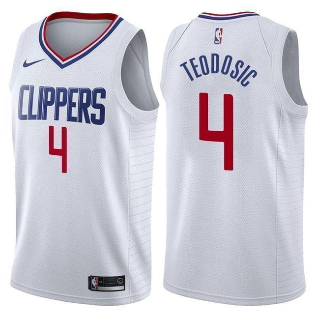 Los Angeles Clippers #4 Milos Teodosic Association White Swingman Jersey