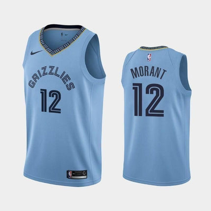 Memphis Grizzlies #12 Ja Morant Statement Blue Swingman Jersey