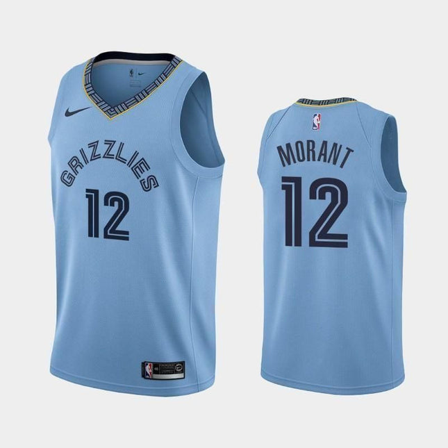 Memphis Grizzlies #12 Ja Morant Statement Blue Swingman Jersey