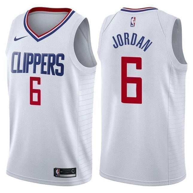Los Angeles Clippers #6 DeAndre Jordan Association White Swingman Jersey