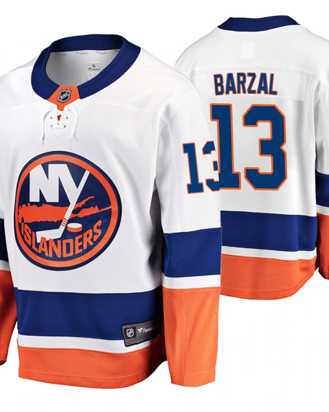 Mathew Barzal New York Islanders Away White Player Swingman Jersey