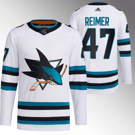 James Reimer San Jose Sharks Away White Player Swingman Jersey