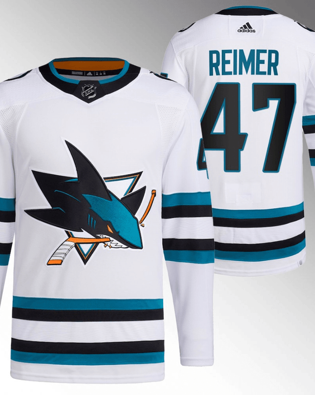 James Reimer San Jose Sharks Away White Player Swingman Jersey