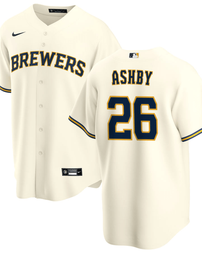 Aaron Ashby Milwaukee Brewers Home Cream Baseball Player Jersey