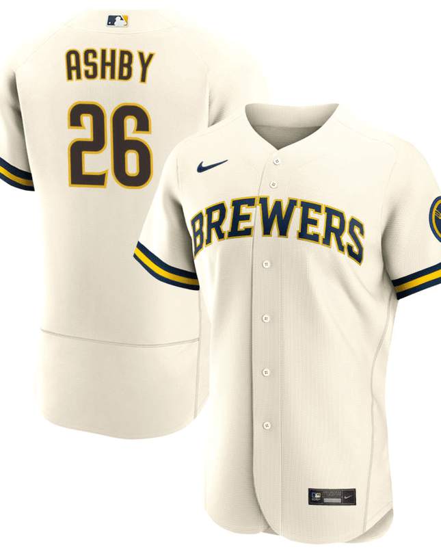 Aaron Ashby Milwaukee Brewers Home Cream Baseball Player Jersey