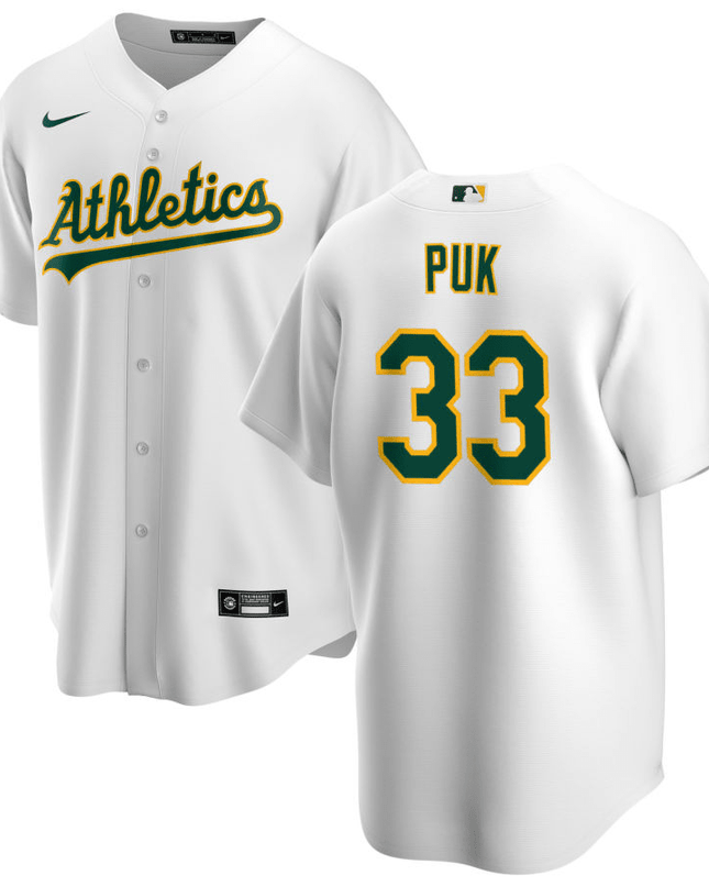 A.J. Puk Oakland Athletics Home White Baseball Player Jersey