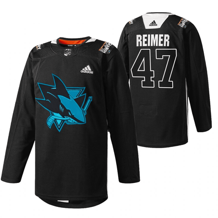 James Reimer San Jose Sharks Black History Month Warm Up Black Player Swingman Jersey