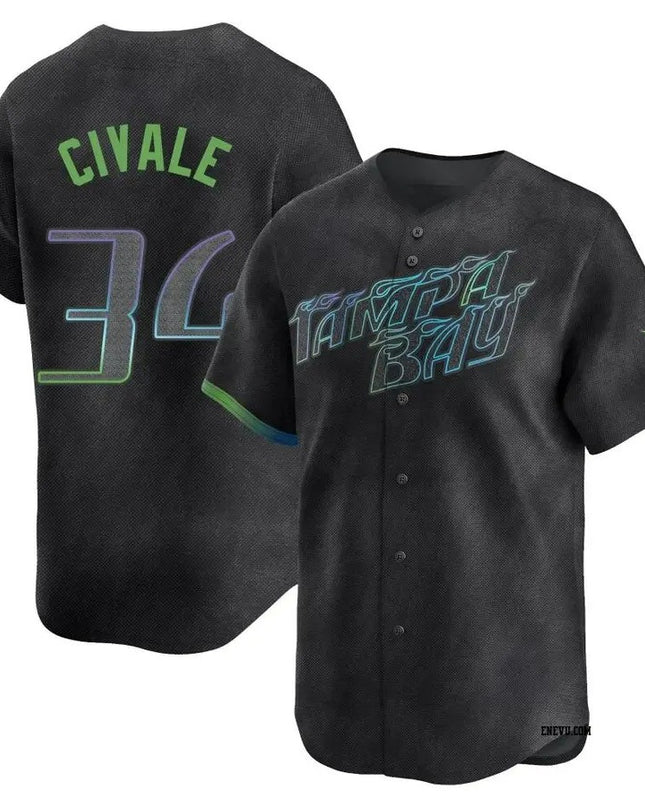 Aaron Civale Tampa Bay Rays 2024 Charcoal City Connect Limited Player Jersey