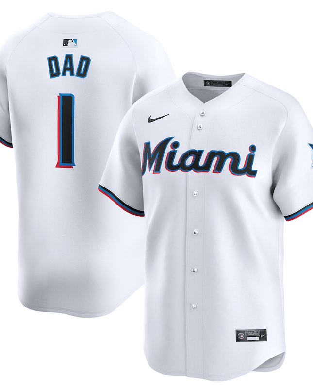 Miami Marlins 2024-2025 #1 Dad Home Limited White Jersey