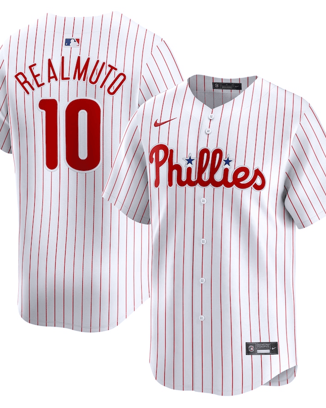 J.T. Realmuto Philadelphia Phillies 2024-2025 Home Player Name White Jersey