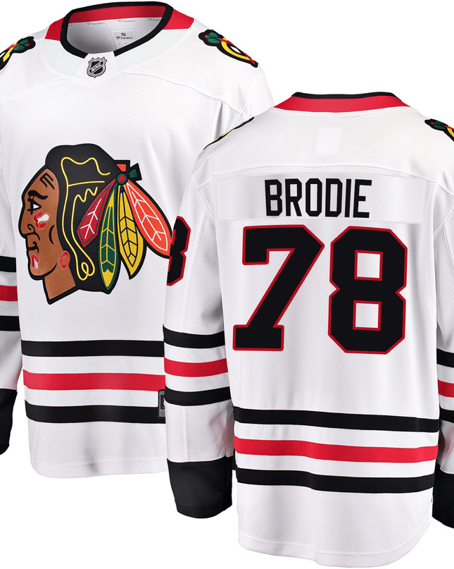 J. Brodie Chicago Blackhawks 2025 Road Breakaway White Jersey