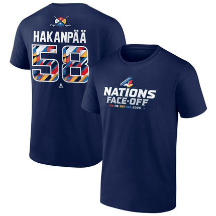 Jani Hakanpää 2025 4 Nations Face-Off Pick-A-Player Navy T-Shirt