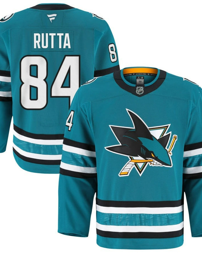 Jan Rutta San Jose Sharks 2025 Home Pro Teal Jersey