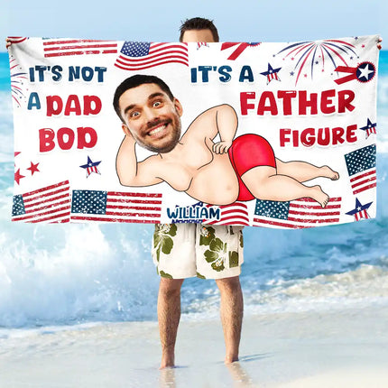 Custom Photo Not A Dad Bod - Personalized Beach Towel