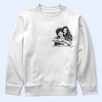 Father's Day Gifts, Custom Photo Pencil Sketch Best Dad Grandpa Ever Family Portrait - Personalized T Shirt