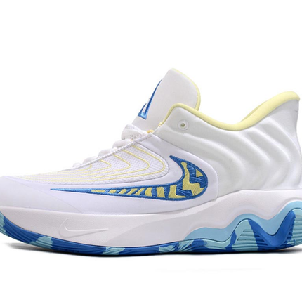 Men's Nike Giannis Immortality 4 White Blue Yellow Shoes