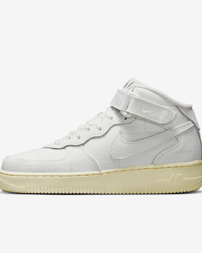 Men's Nike Air Force 1 Mid White Canvas Shoes