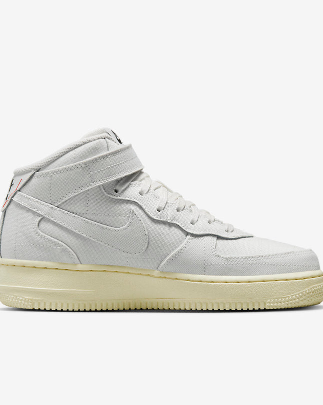 Men's Nike Air Force 1 Mid White Canvas Shoes