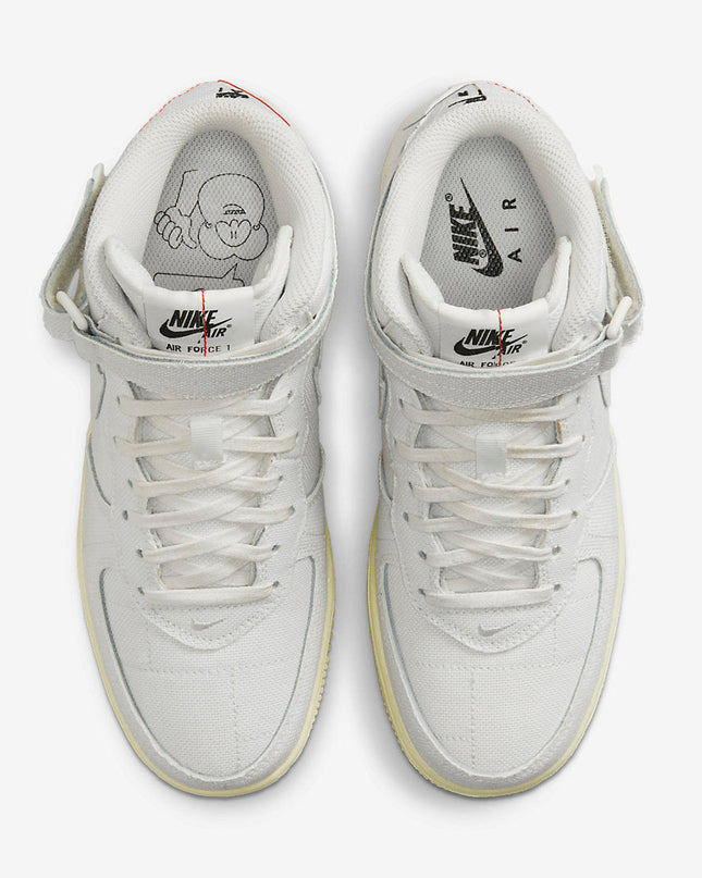 Men's Nike Air Force 1 Mid White Canvas Shoes