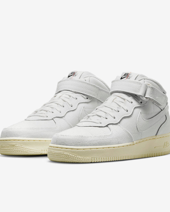 Men's Nike Air Force 1 Mid White Canvas Shoes