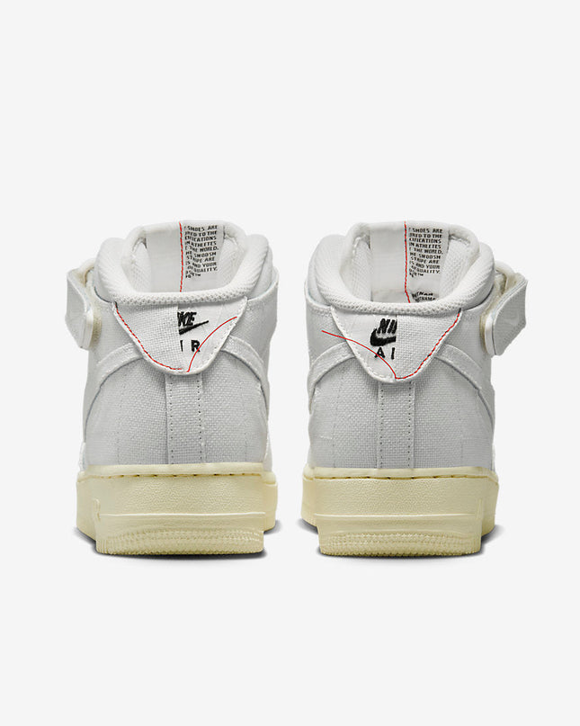 Men's Nike Air Force 1 Mid White Canvas Shoes