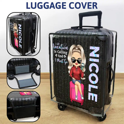 Travel A Girl Boy Who Loves Traveling Clear Hologram Background - Personalized Clear Luggage Cover