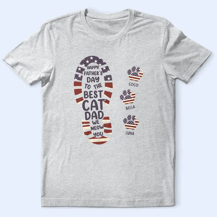 The Best Dog Dad We Woof You Paw Prints - Personalized T Shirt