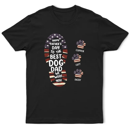 The Best Dog Dad We Woof You Paw Prints - Personalized T Shirt