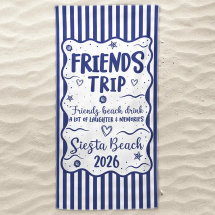 Girls Trip Family Trip On Vacation - Personalized Beach Towel