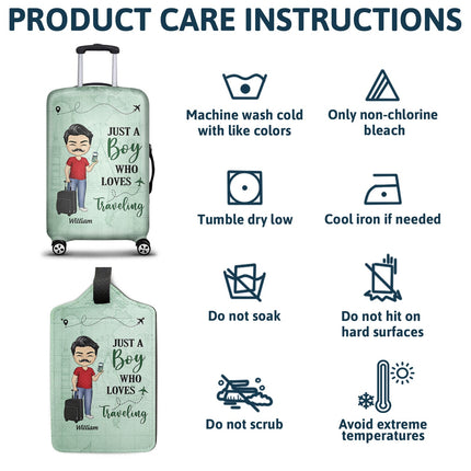 Just A Girl Boy Who Loves Traveling - Gift For Traveling Lovers - Personalized Combo Luggage Cover And Luggage Tag