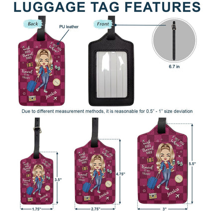 Travel Is My Therapy - Gift For Travelers, Travelling Lovers, Him, Her - Personalized Combo Luggage Cover And Luggage Tag
