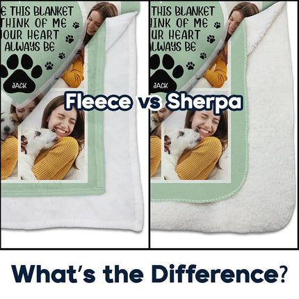 Custom Photo Snuggle This Blanket And Think Of Me - Personalized Fleece Blanket, Sherpa Blanket