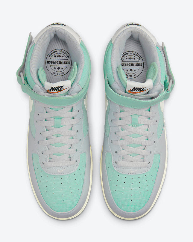 Men's Nike Air Force 1 Mid 'Grey Fog and Enamel Green' Shoes
