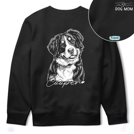 Custom Photo White Pencil Sketch Art Dog Dad Dog Mom Hand Punch - Personalized T Shirt